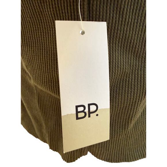 BP. Olive Green Waffle Knit Long Sleeve Cropped Henley – Size XS – New with Tags - Picture 3 of 3